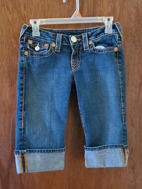 True Religion Rainbow Sophie Capri Shorts Sz 26